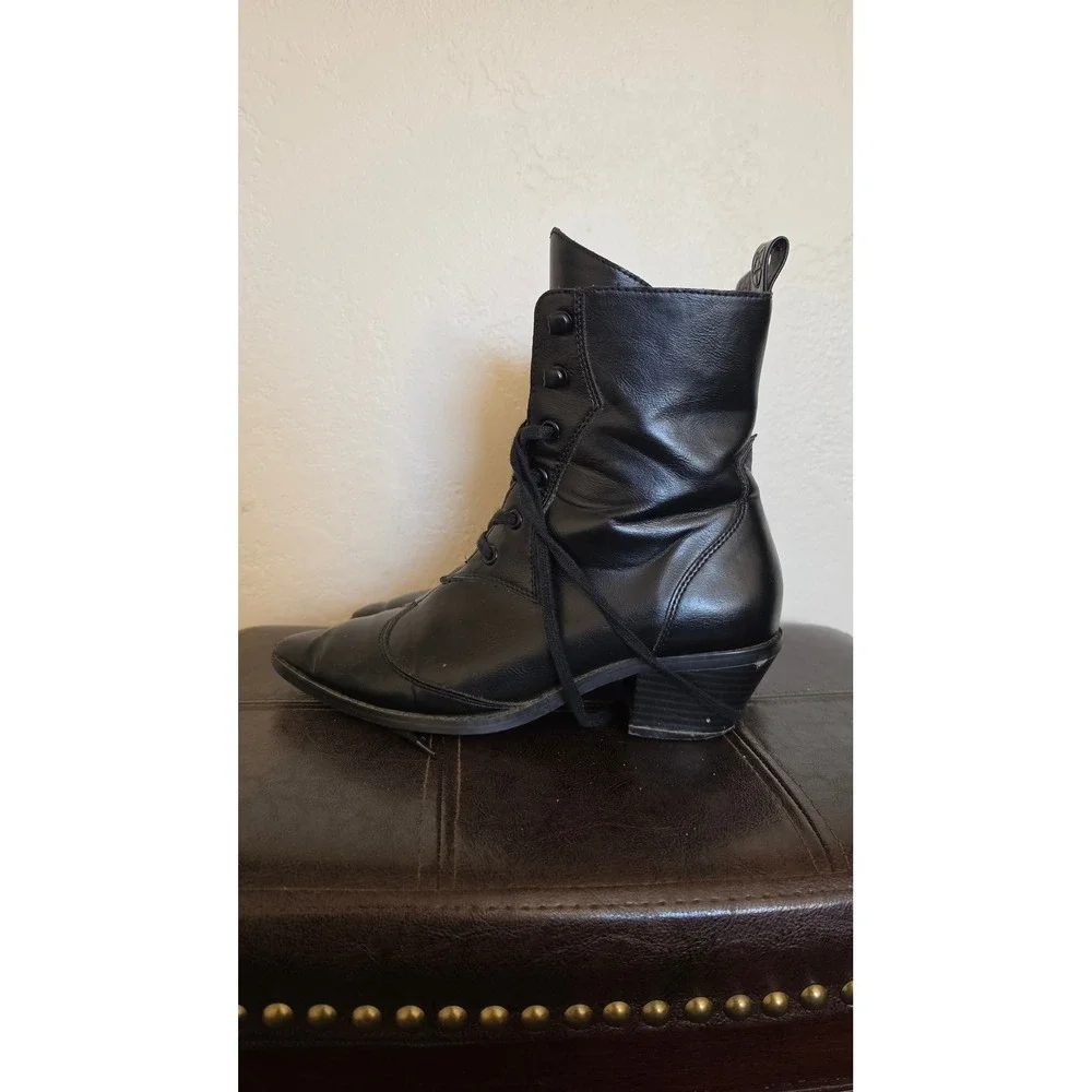 KILLSTAR Raven Pointed-Toe Festival Western Grunge Minimalist Heel Bootie SZ 7 - Picture 3 of 8